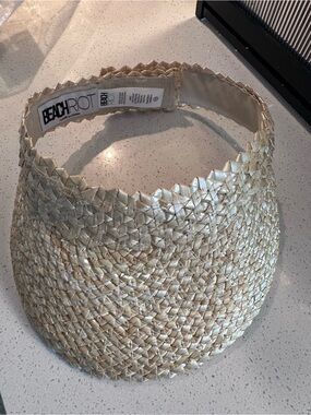NEW Beach Riot Natural Straw Sun Visor One Size Beach Vacation Resort